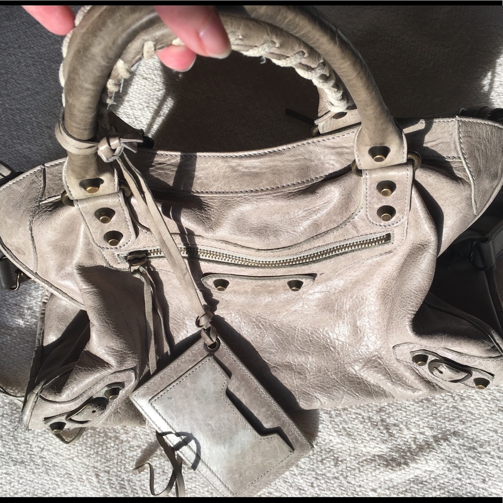 Authentic Balenciaga Greige Handbag
